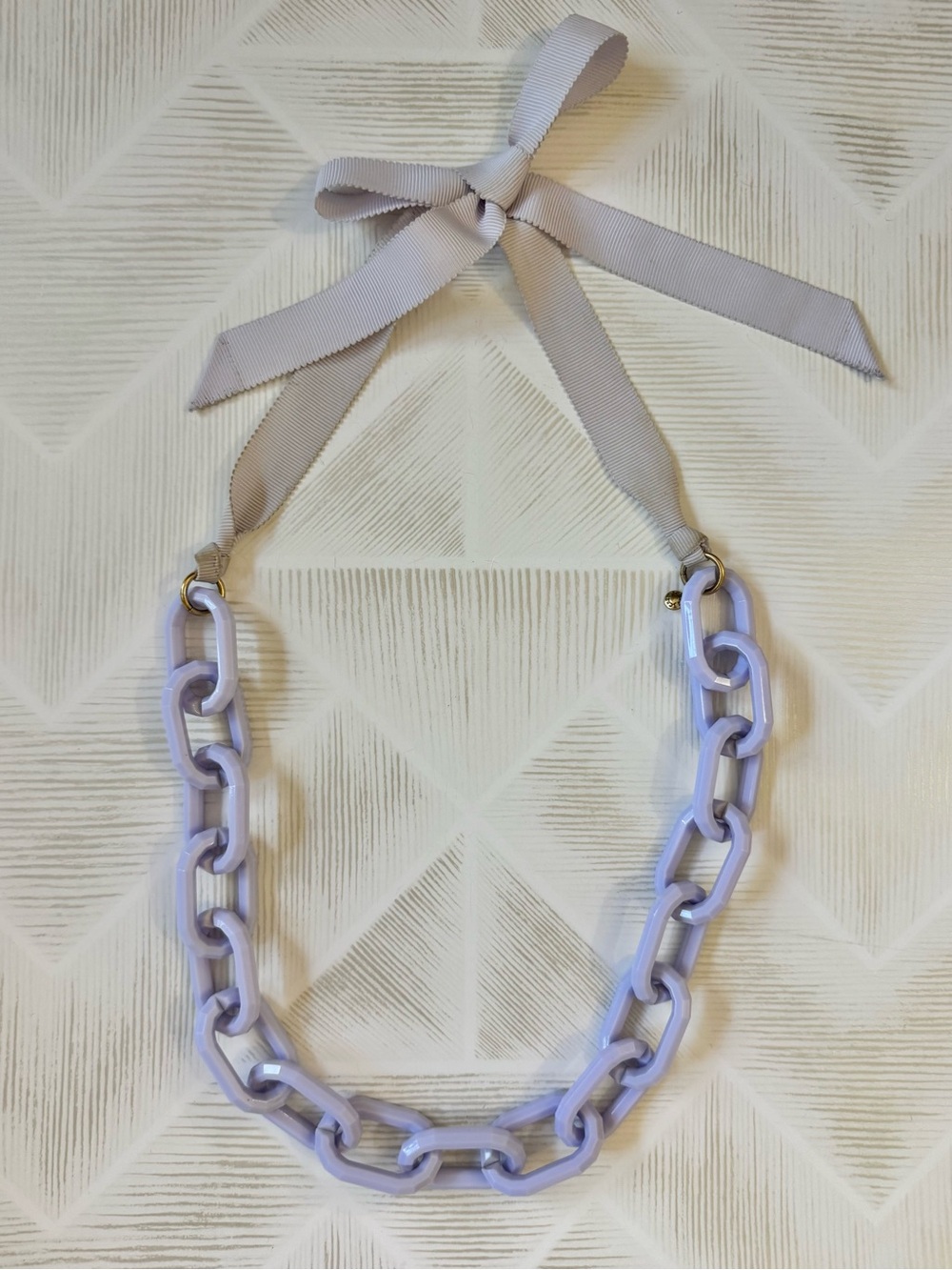 J. Crew Lavender Chain Link Ribbon Necklace
